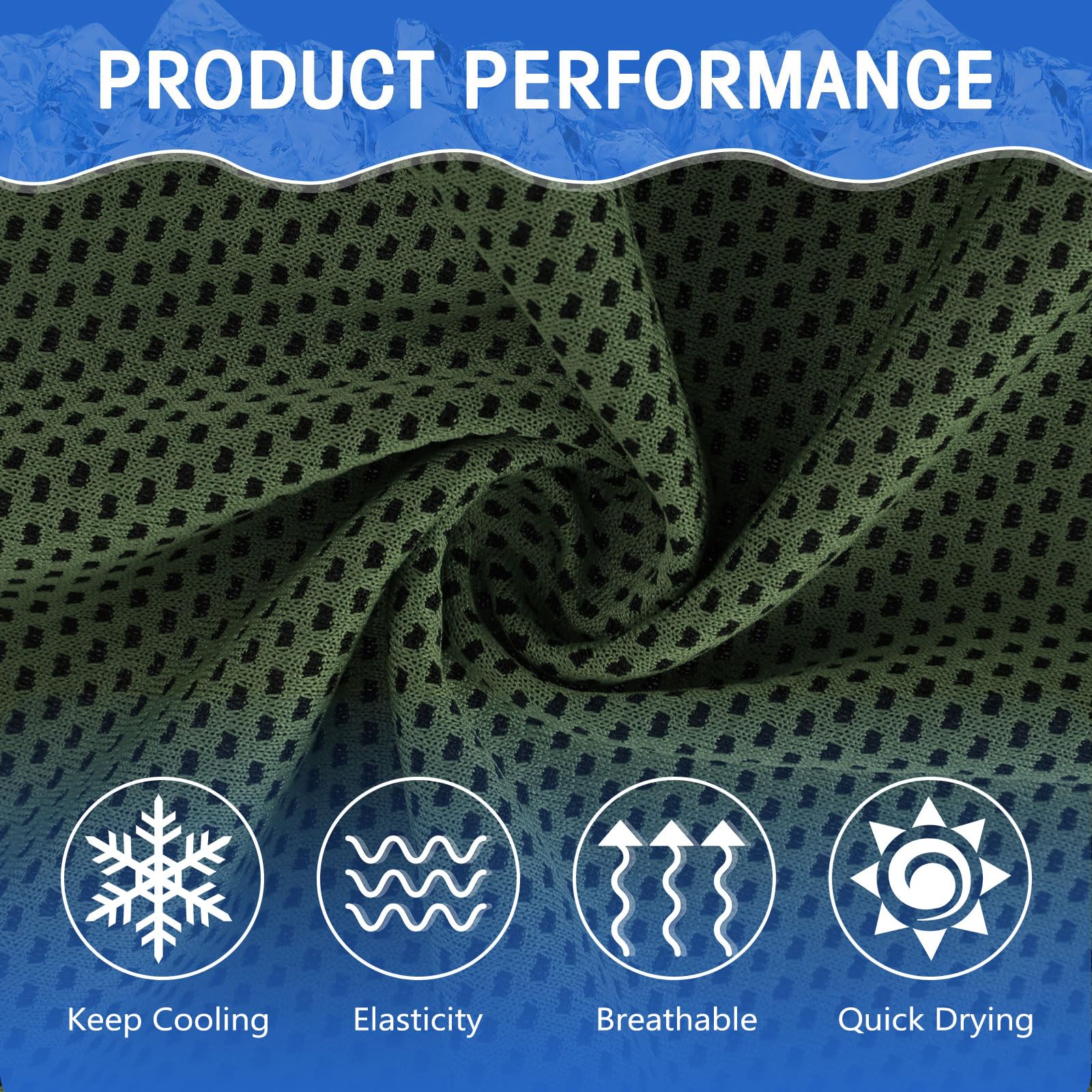Confezione da 50 Asciugamani rinfrescanti 40"x12" Asciugamani da Yoga Traspiranti Morbidi e Freschi in Microfibra per Allenamento,Collo e Viso,Palestra Golf Sport Corsa (Verde Oliva)