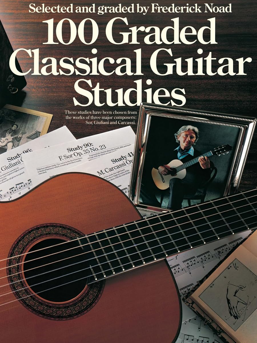 100 estudios de guitarra clásica graduados seleccionados y calificados por Frederick Noad | Ejercicios de guitarra esenciales para desarrollar la técnica y la musicalidad | Partituras clásicas para guitarristas