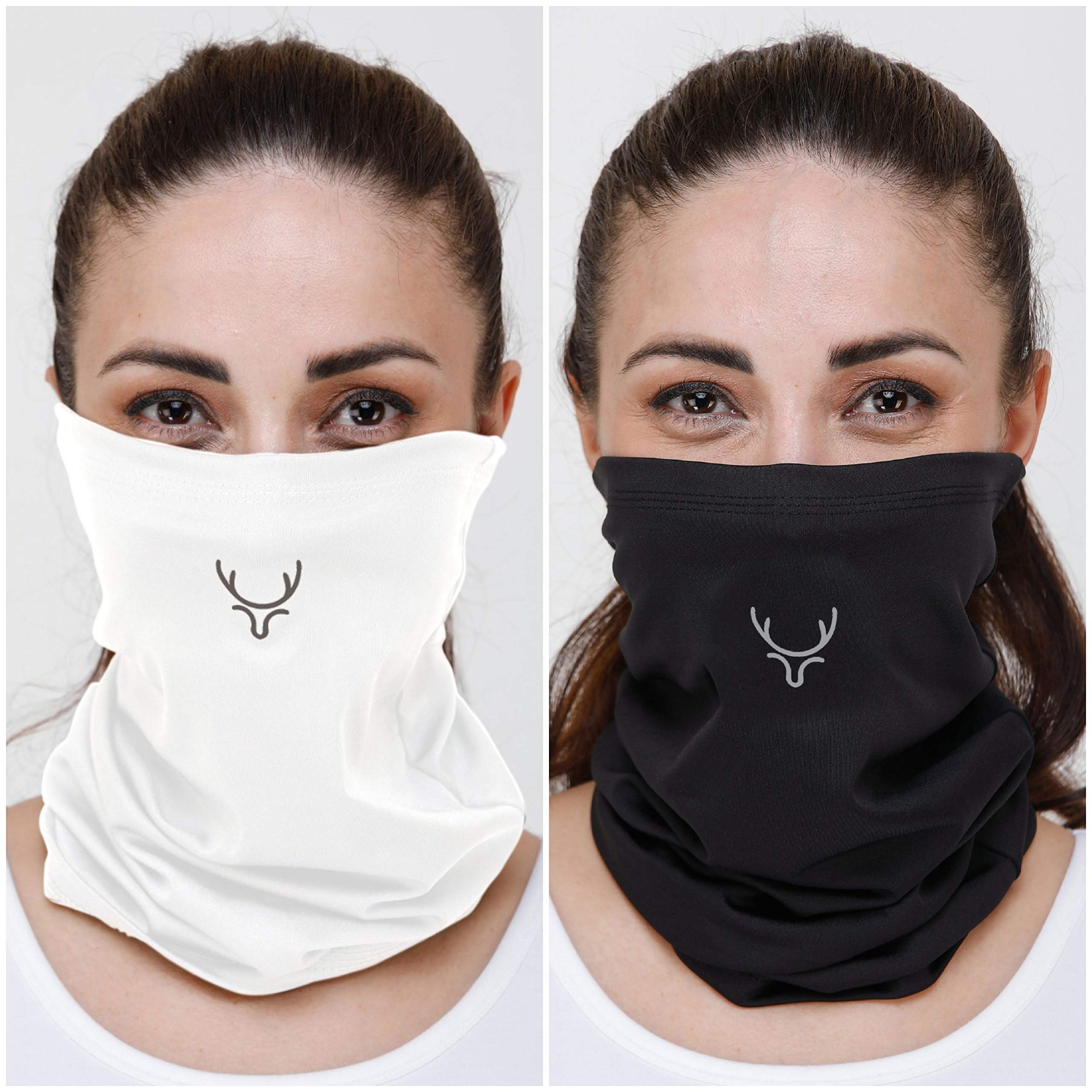 jigyasa Unisex Cotton Face Mask/Bandana Pack of 2 (Colour : White, Black, Free Size)-picture-38