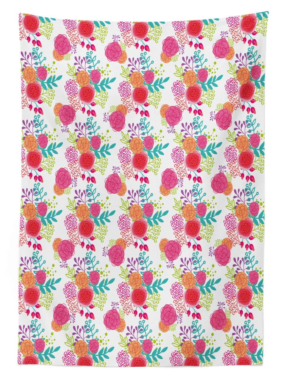 ABAKUHAUS Floreale Tovaglia, Spring Time Arte contemporanea, Rettangolare per Sala da Pranzo e Cucina, 140 cm x 170 cm, Multicolore
