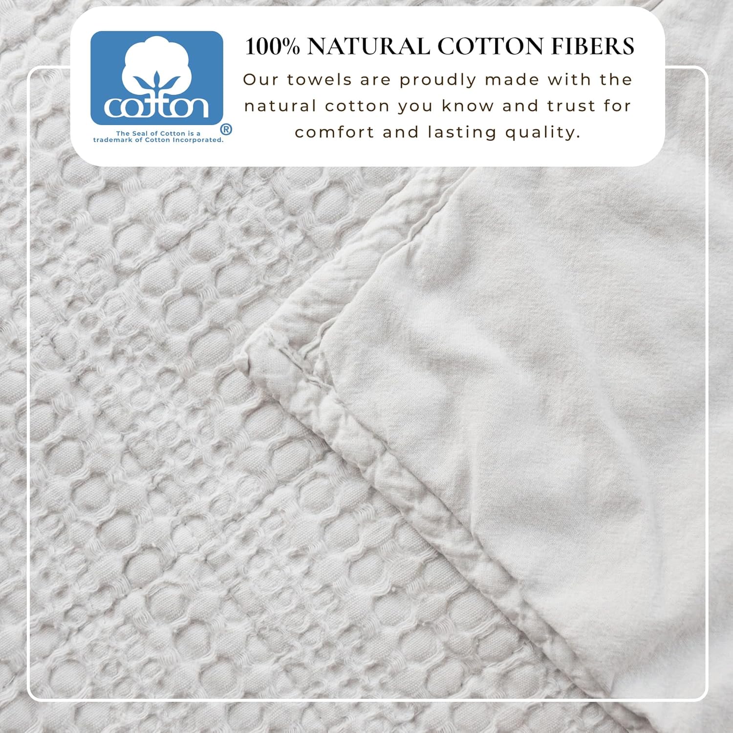 Great Bay Home Full/Queen Size Light Grey 100% Cotton Honeycomb Waffle Quilt and Sham Set - Garment Washed, Waffle Weave Like Texture, Lightweight 3-Piece Bedding Set