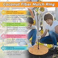 Vista 4 de Legigo 4 alfombrillas protectoras de fibra de coco, anillo de fibra de coco, 24 pulgadas, anillo de protección de fibra de coco natural, cubierta