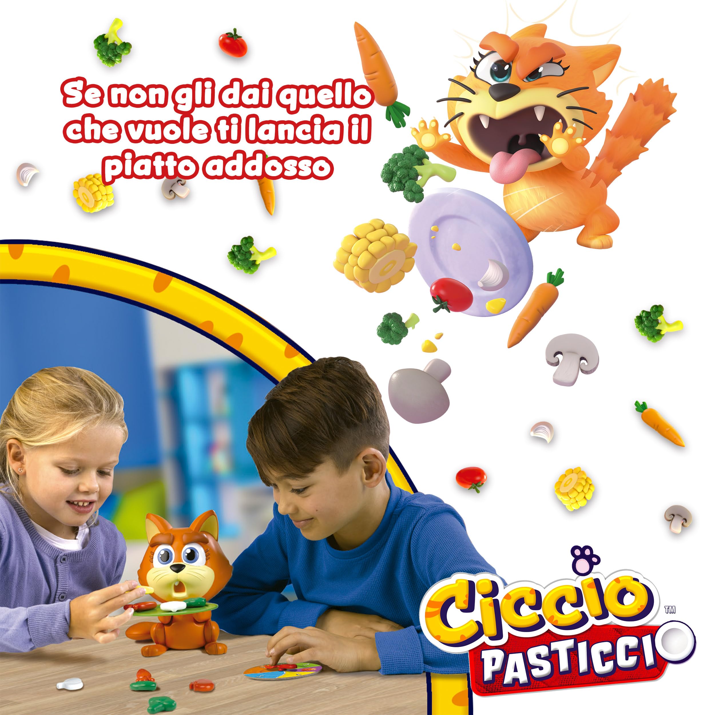 Goliath - CICCIO PASTICCIO - Gioco da Tavolo per Bambini dai 4 Anni - Gioco d'Azione con Gatto - Stimola Riflessi e Attenzione - per 2-4 Giocatori -Partite da 20 Minuti - Versione in Italiano