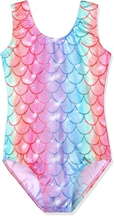 HOZIY Gymnastics Leotards for Girls Toddlers Kids Sleeveless Tumbling Outfits for Dance Print