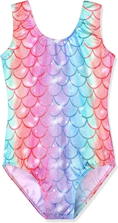 HOZIY Gymnastics Leotards for Girls Toddlers Kids Sleeveless Tumbling Outfits for Dance Print