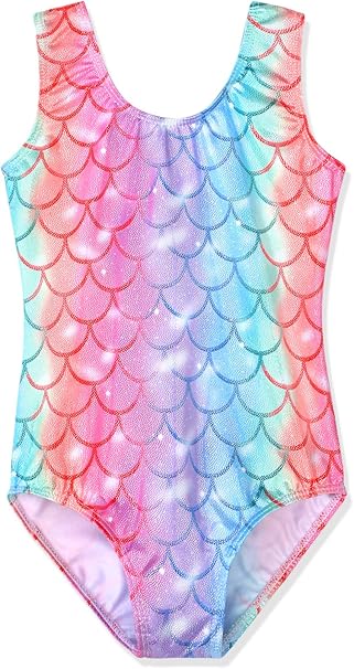 HOZIY Gymnastics Leotards for Girls Toddlers Kids Sleeveless Tumbling Outfits for Dance Print