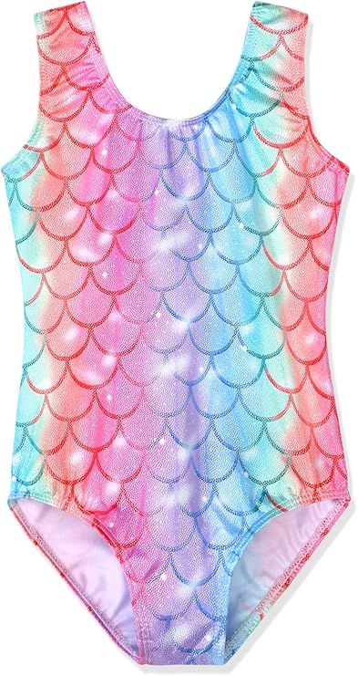 HOZIY Gymnastics Leotards for Girls Toddlers Kids Sleeveless Tumbling Outfits for Dance Print