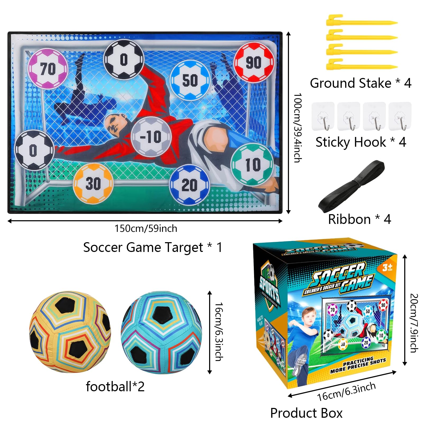 Set da gioco da calcio per bambini 3 4 5 6 7 8, giochi di calcio da giardino per interni ed esterni, palla da calcio in , morbido porta da calcio con accessori per l'allenamento del calcio, regalo per