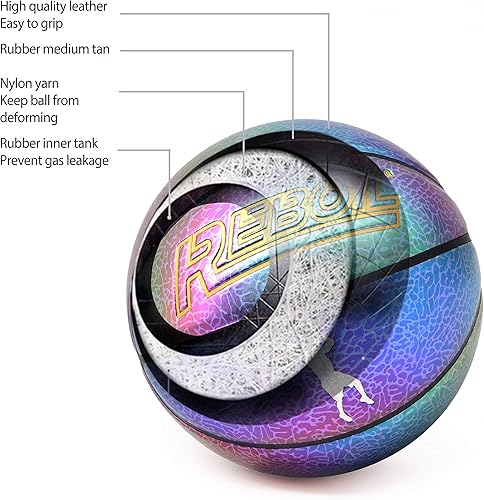 Miniatura 7 de Mamba Spirit - Baloncesto de cuero (talla 3  7), baloncesto para niños, baloncesto pequeño, baloncesto juvenil, regalo de baloncesto