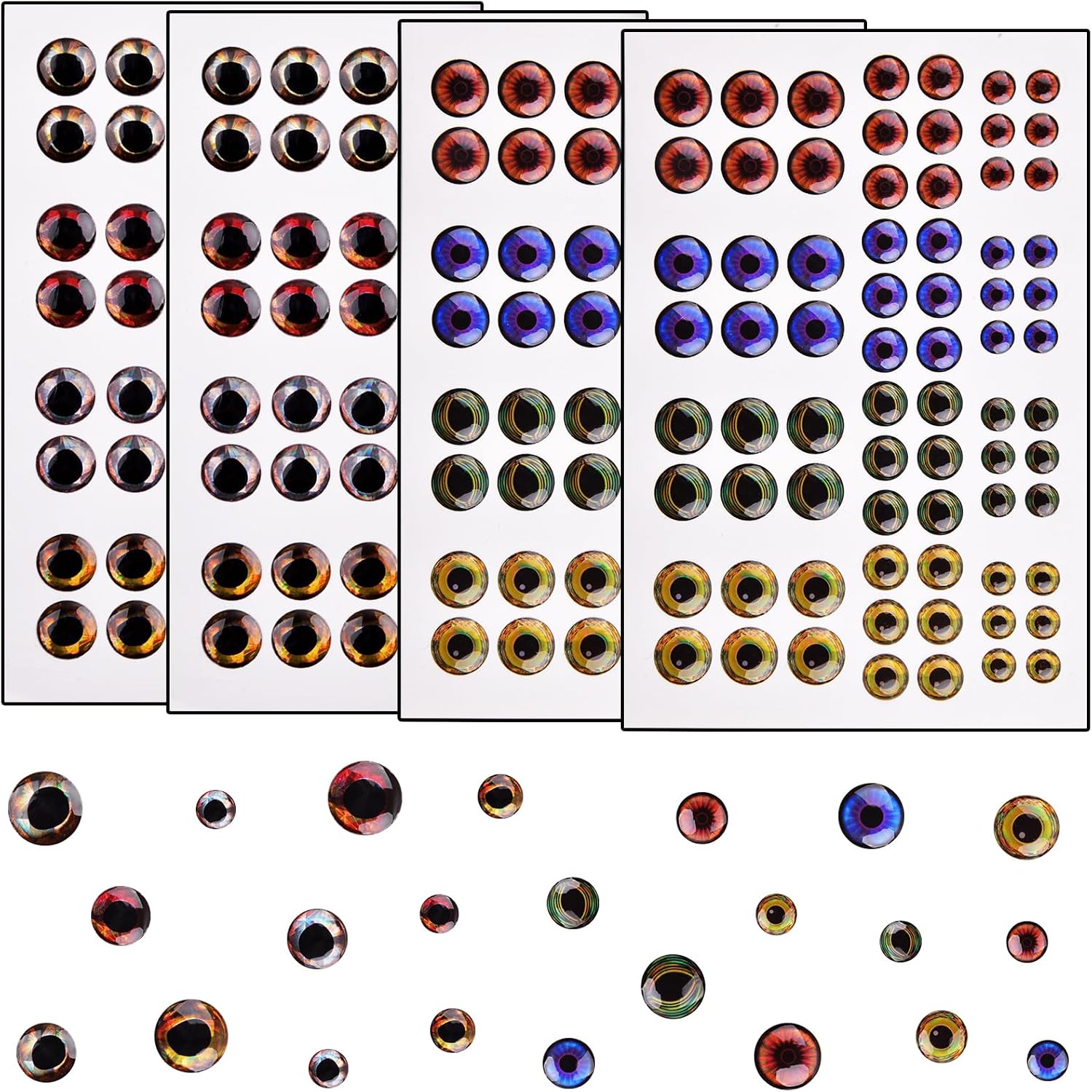 Fishing Lure Eyes 3D/4D Bionic Fish Eyes for Lure Making Fly Tying Swimbait