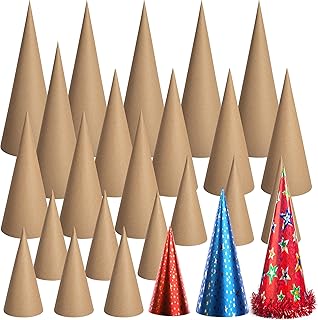 RunNico 22PCS Thick Christmas Paper Mache Cones, 3 Sizes Thick Cardboard Craft Cones, Open Bottom Cone for Christmas Tree ...