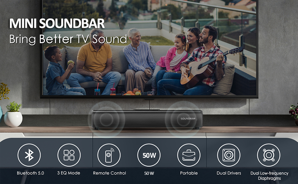 Bluetooth Soundbar, Mini Soundbar For TV Devices, 1 Produktbild-Vorschau 14