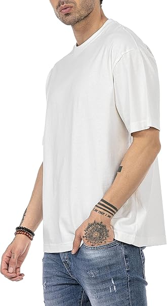 T-shirt Homme Oversize Red Bridge - 100% Coton, Col Rond, Manches Courtes - Couleur Blanc - Taille L