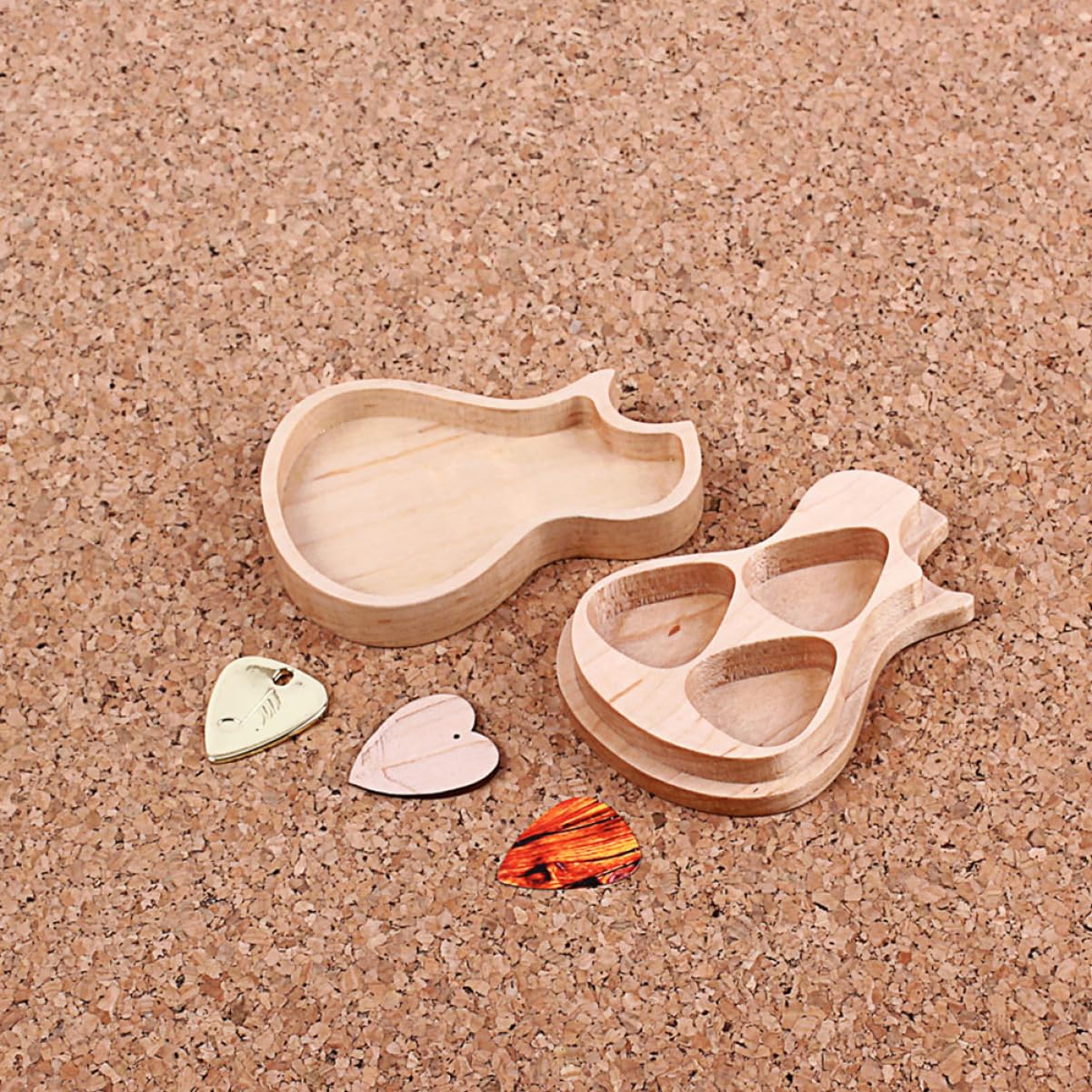 ifundom Estuche Elegante para Púas De Guitarra 3 Juegos Madera De Arce Almacenamiento De Púas Kit De Piezas De Guitarra