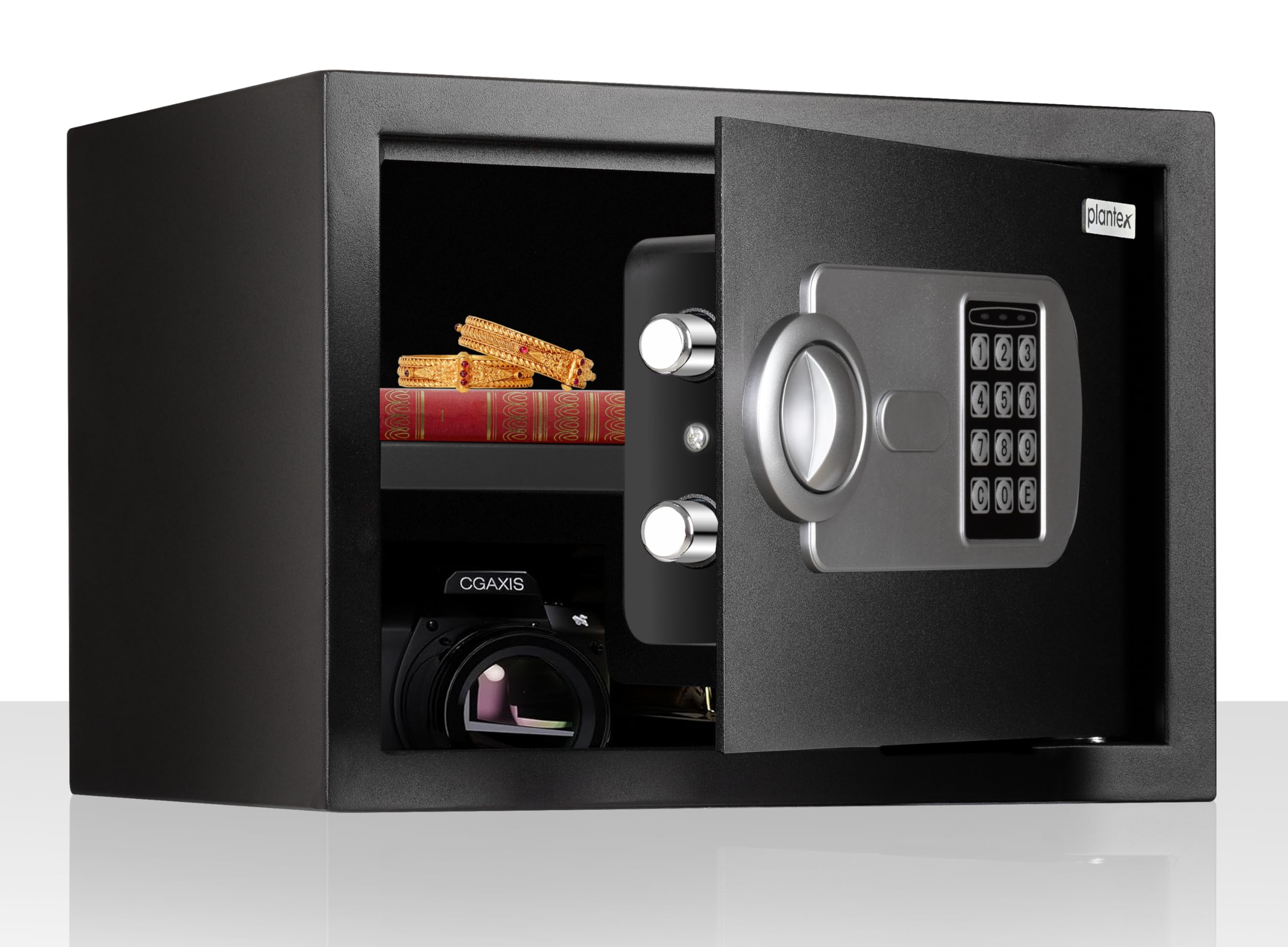 Plantex 23 Litre Safe Locker for Home/Electronic Safety Locker with Master & User PIN Code Access with Emergency Key/Hotel Safe Box/2 Years Warranty By Plantex – Black