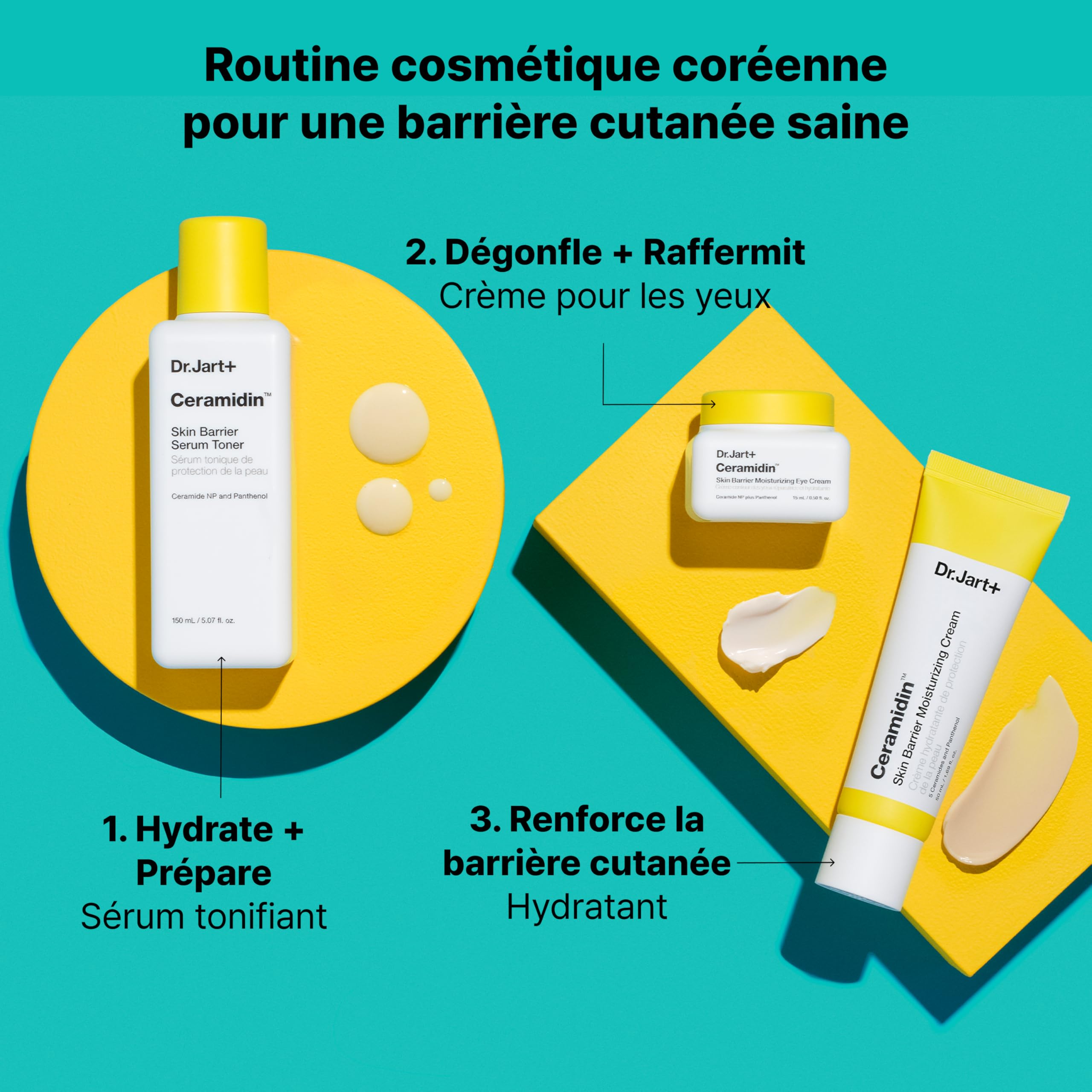 Dr.Jart+ Ceramidin Toner Sérum Visage Barrière Cutanée aux Céramides | Soin de la peau coréen, 150 ml