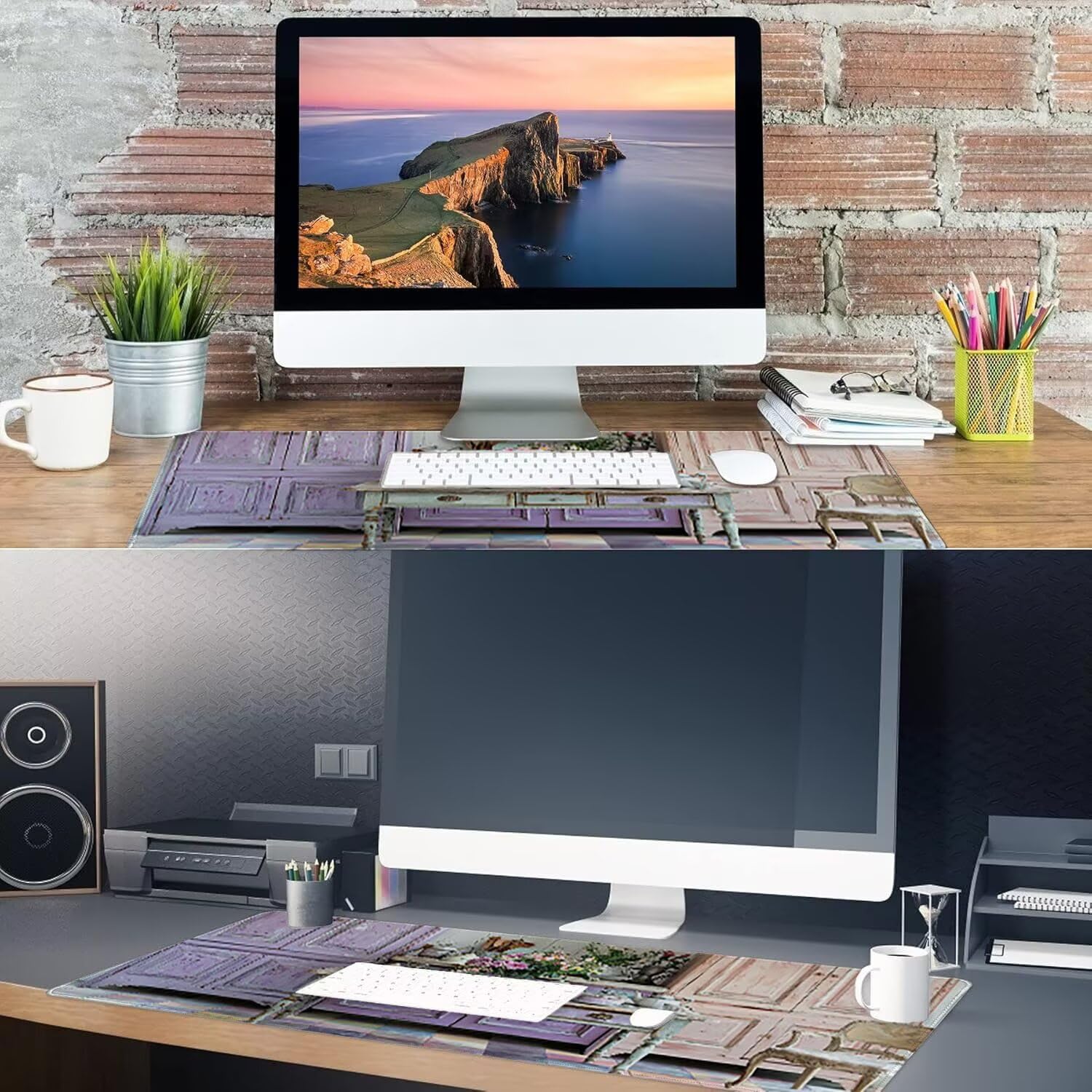 Alfombrilla Ratón, XXL 1200 x 600 mm Mouse Pad Grande Gaming, Alfombrilla Antideslizante,Tapete Escritorio con Bordes Cosidos, Desk Mat para Jugadores, Pc, Oficina Accesorios (Cocina) K-129
