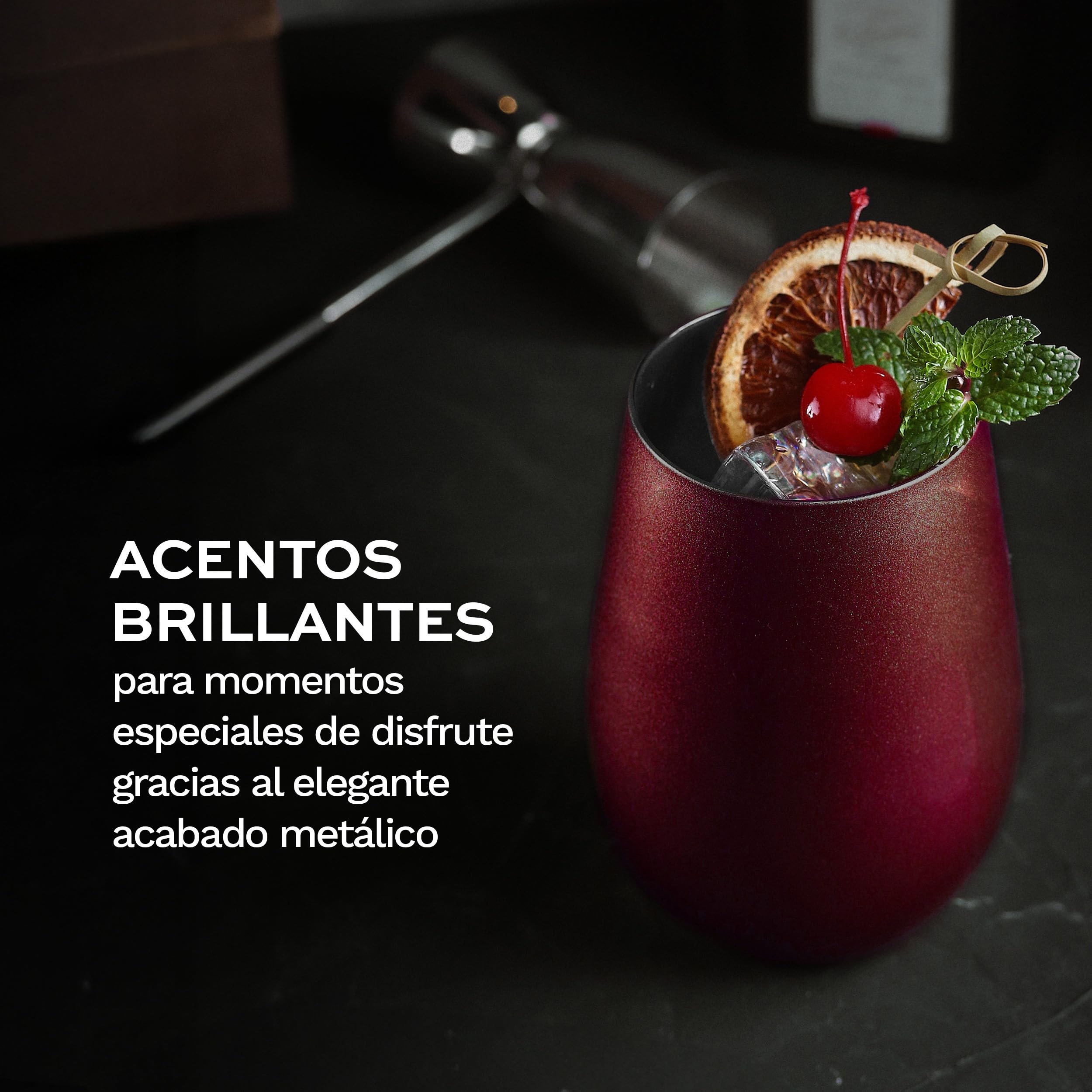 Stölzle Lausitz Vasos de Agua Elements Metallic Set de 6, 465ml – Vasos Multifuncionales para Agua, Jugo y Cócteles – Cristal de Alta Calidad – Apto para Lavavajillas y Resistente a los Golpes