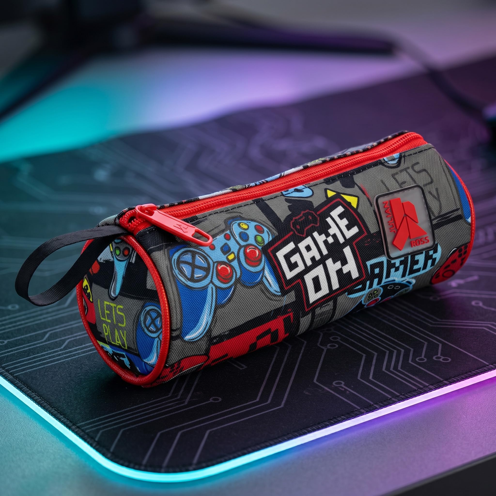 Pack Escolar 5 Piezas Niño - Mochila Ergonómica Primaria (6-12 Años), Estuche 3 Cremalleras Lleno, Agenda, Botella Térmica y Estuche Tubular - Set Regalo Vuelta al Cole (Gamer Squad)