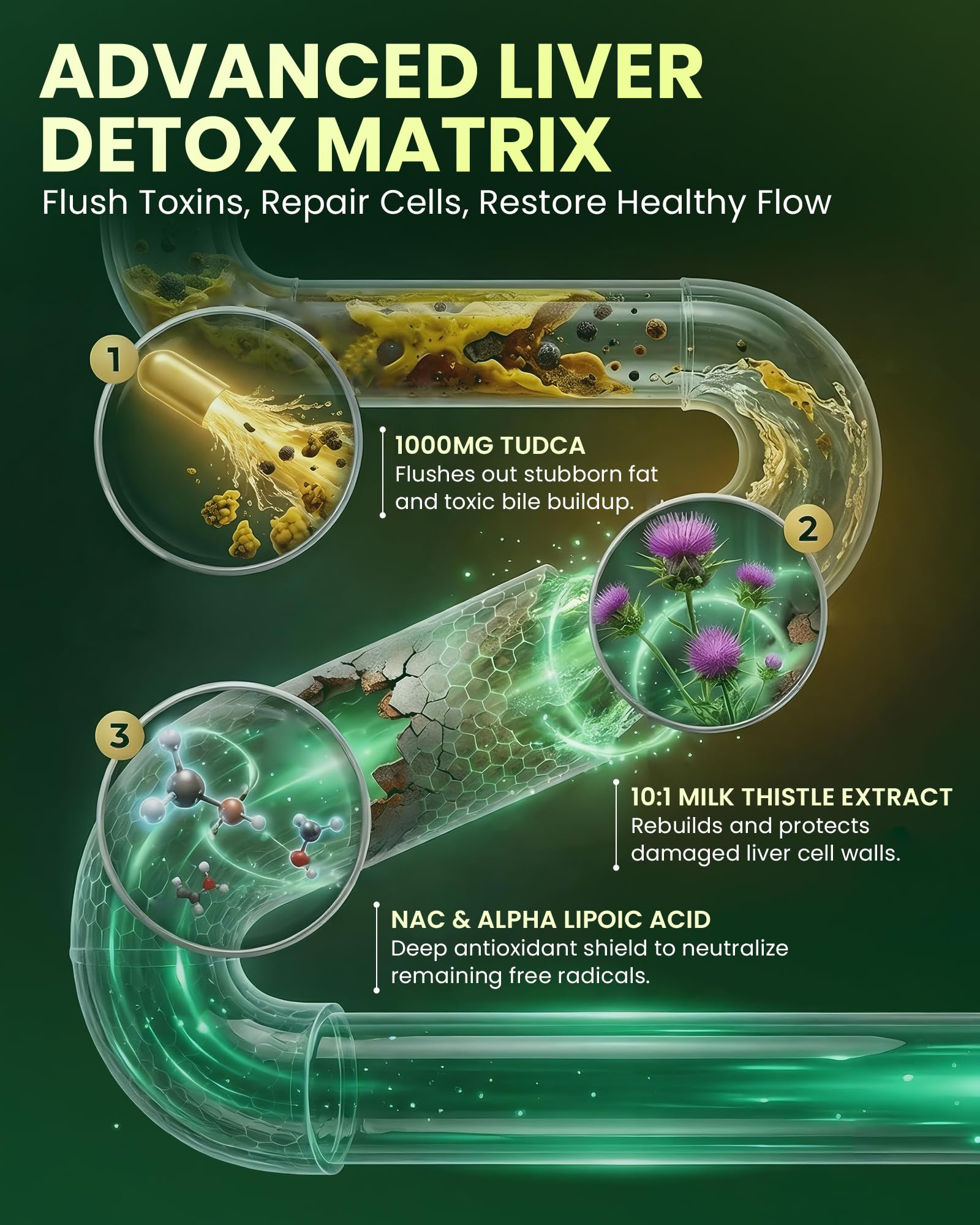 Milk Thistle 100 mg & TUDCA Supplement 1000mg, Liver Cleanse Detox & Repair — Amazon image 4