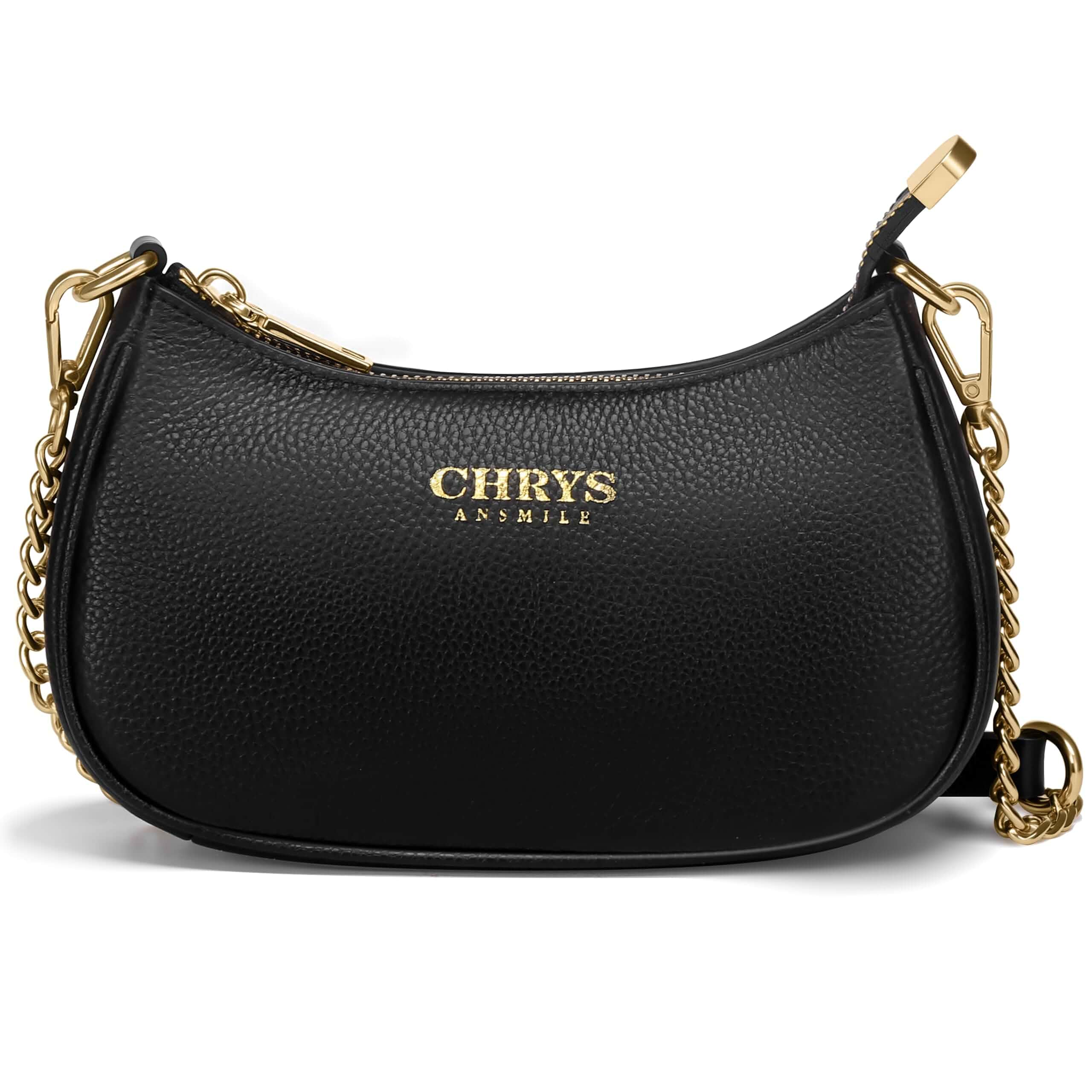Chrysansmile Crescent Shoulder Bags Small Purses for Women Genuine Leather Underarm Purse Half Moon Clutch bag