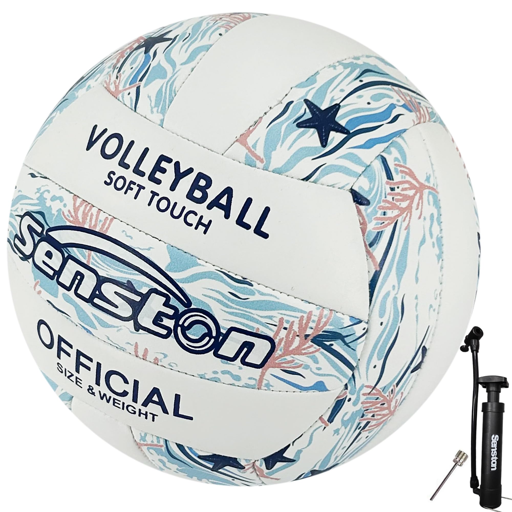 Senston Beach Volleyball Official Size 5 Soft Touche Volley Ball with pump
