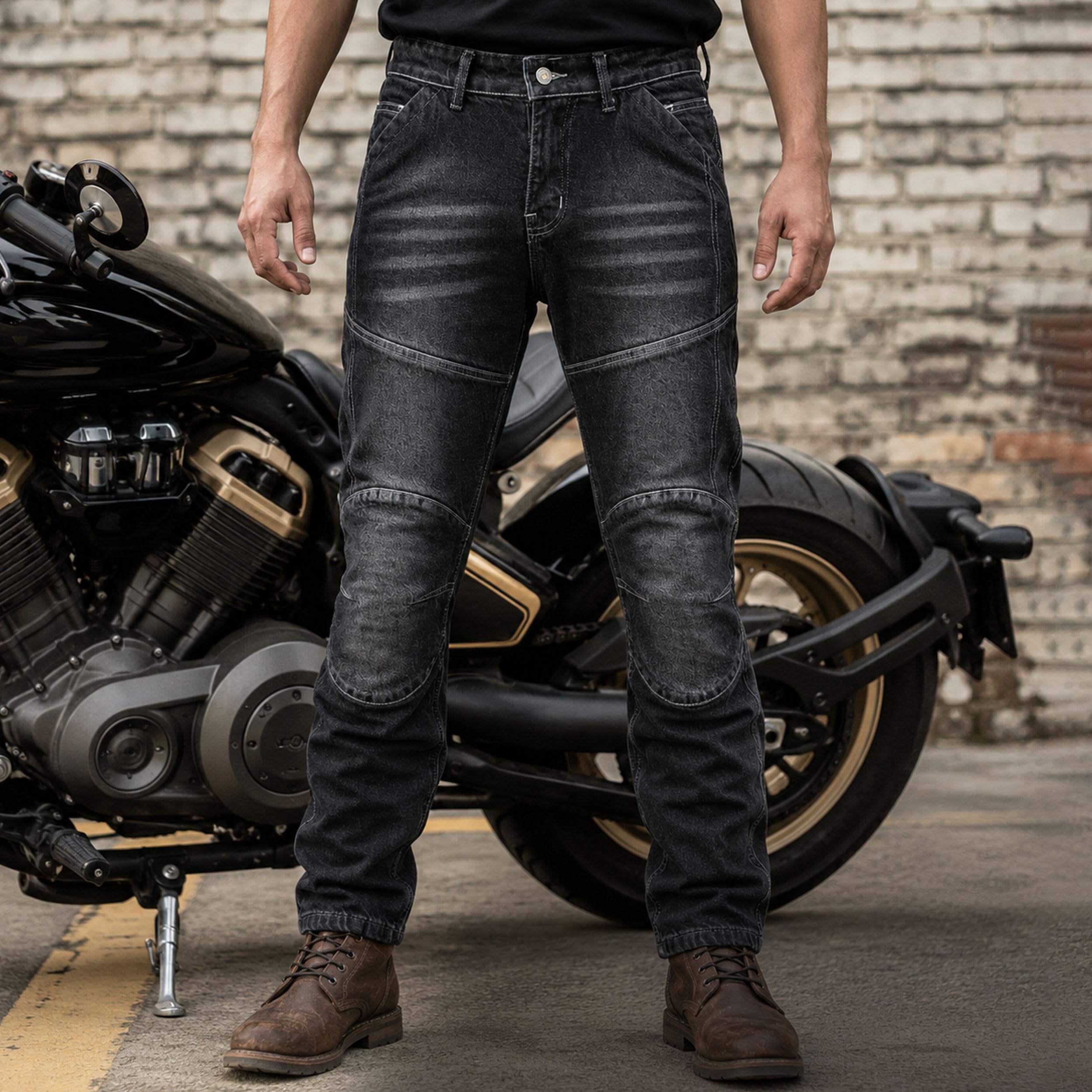 Motorradhose Herren, Motorrad Jeans Damen Aus Aramidfaser, Unisex Motorrad Schutzhose Hose Mit Protektoren CE-geprüft nach EN 17092-3:2020