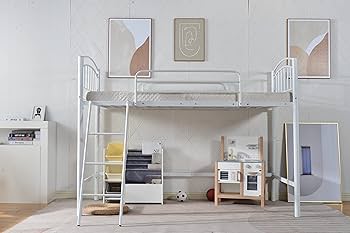 【ホワイト】 ベッド 二段ベッド パイプベッド シングルベッド 多段ベッド Amazon｜LAONID ロフトベッド パイプベッド ベッドフレーム シングル