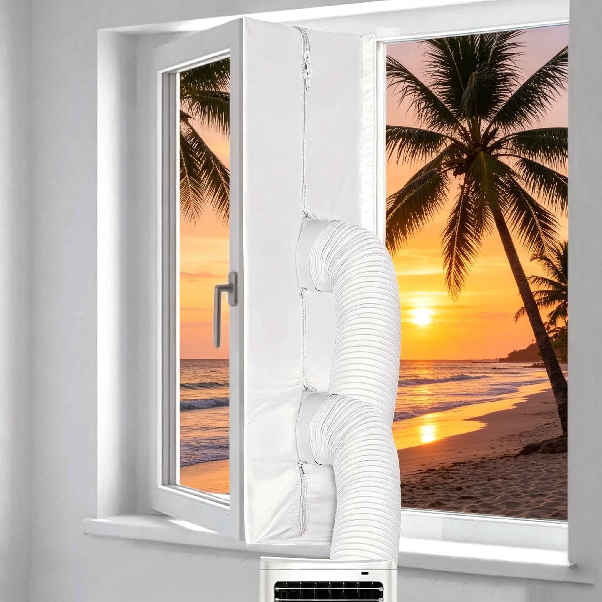 Air Conditioner Window Seal,500CM Portable Ac Window Vent Kit for Mobile Air Conditioner Unit and Tumble Dryer,AC Window Seal No Drilling,Energy Saving Seal Kit for Casement Windows