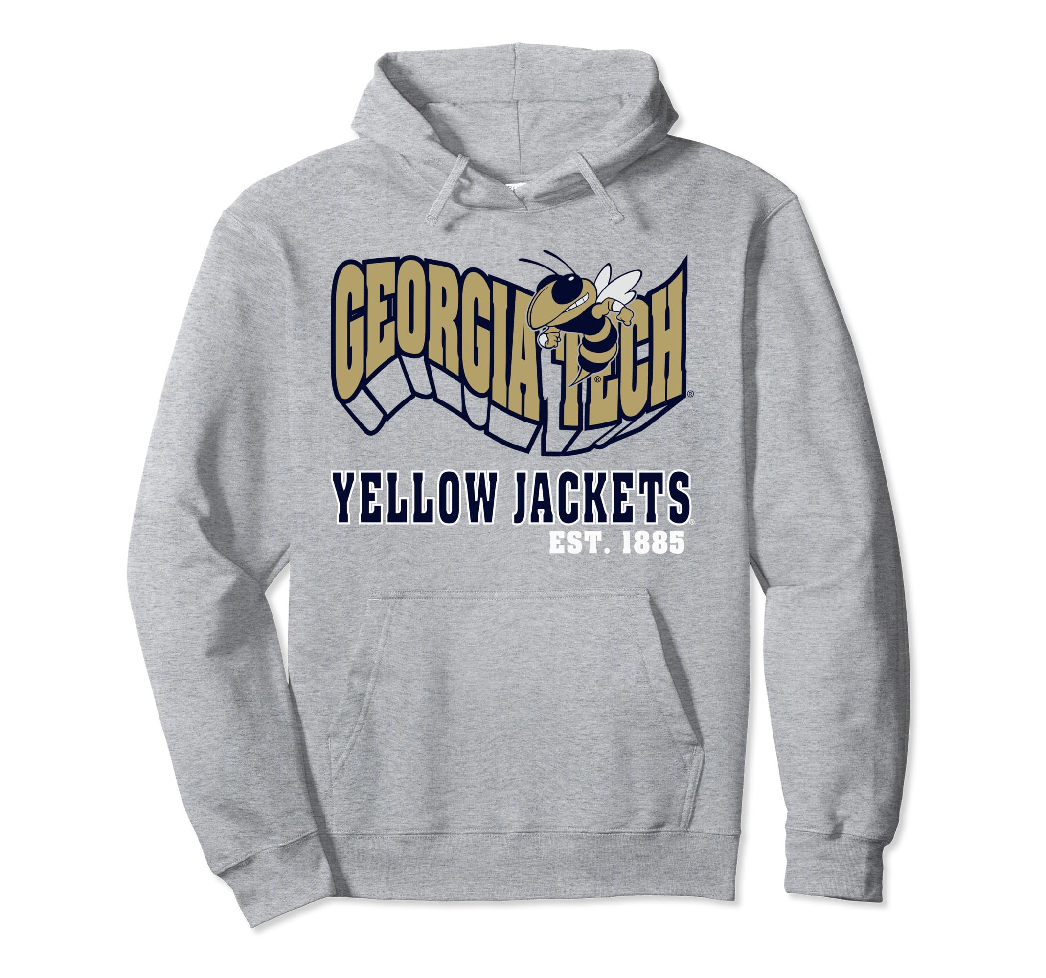 Elite AuthenticsGeorgia Tech Yellow Jackets Retro Flashblock Gray Pullover Hoodie
