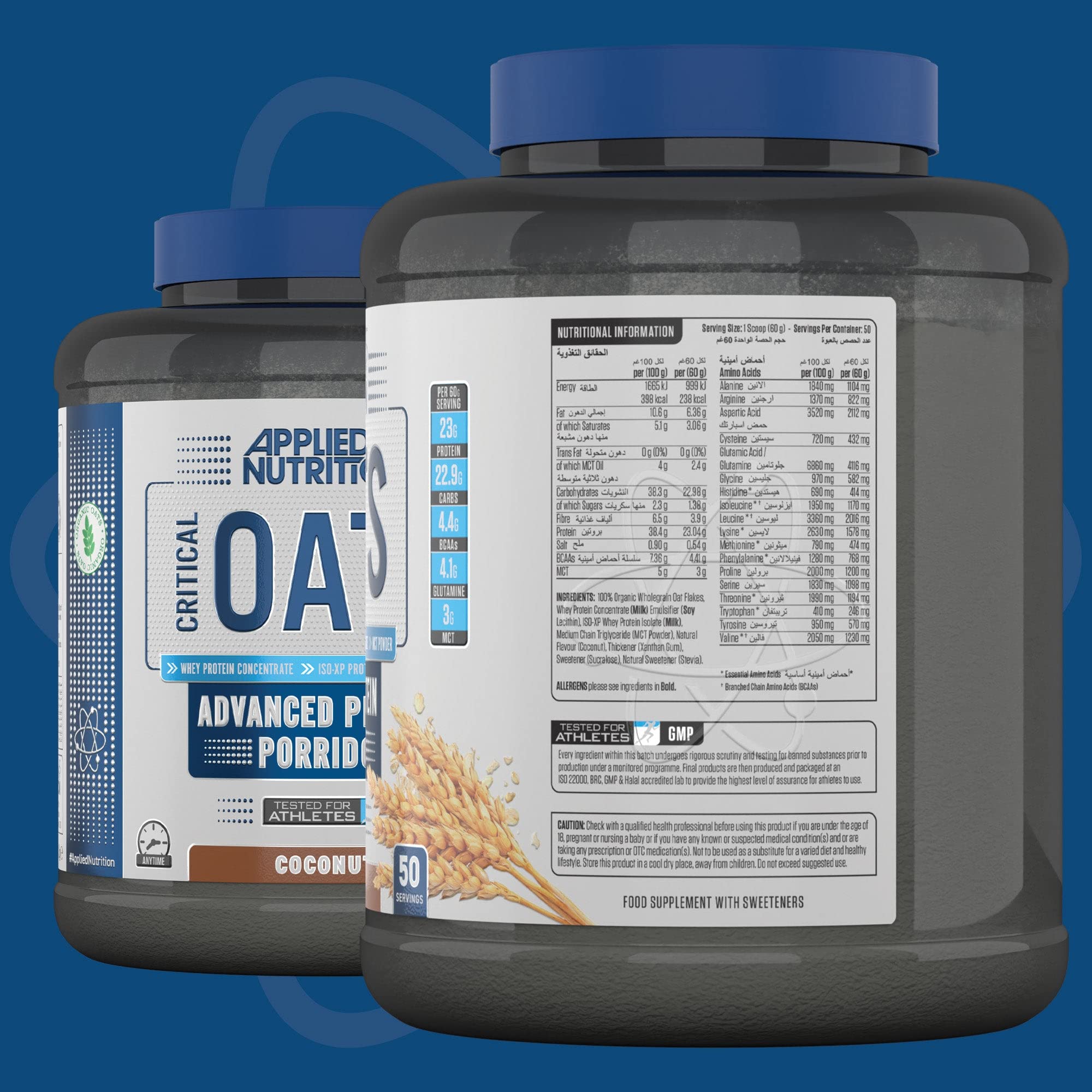 Applied Nutrition Critical Oats – Owsianka Z Białkiem, Płatki Z Białkiem ISO-XP W Proszku Serwatkowym, Zdrowe Śniadanie i Wysokobiałkowa Przekąska (Kokos) (3kg - 50 Porcji)
