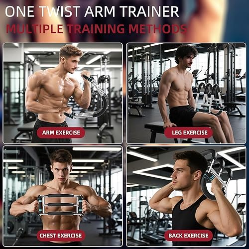 Miniatura 6 de Entrenador de brazo Twister, triple resorte, ajustable de 30 a 140 libras, equipo de entrenamiento de hombro y brazo de pecho, ejercitador portátil