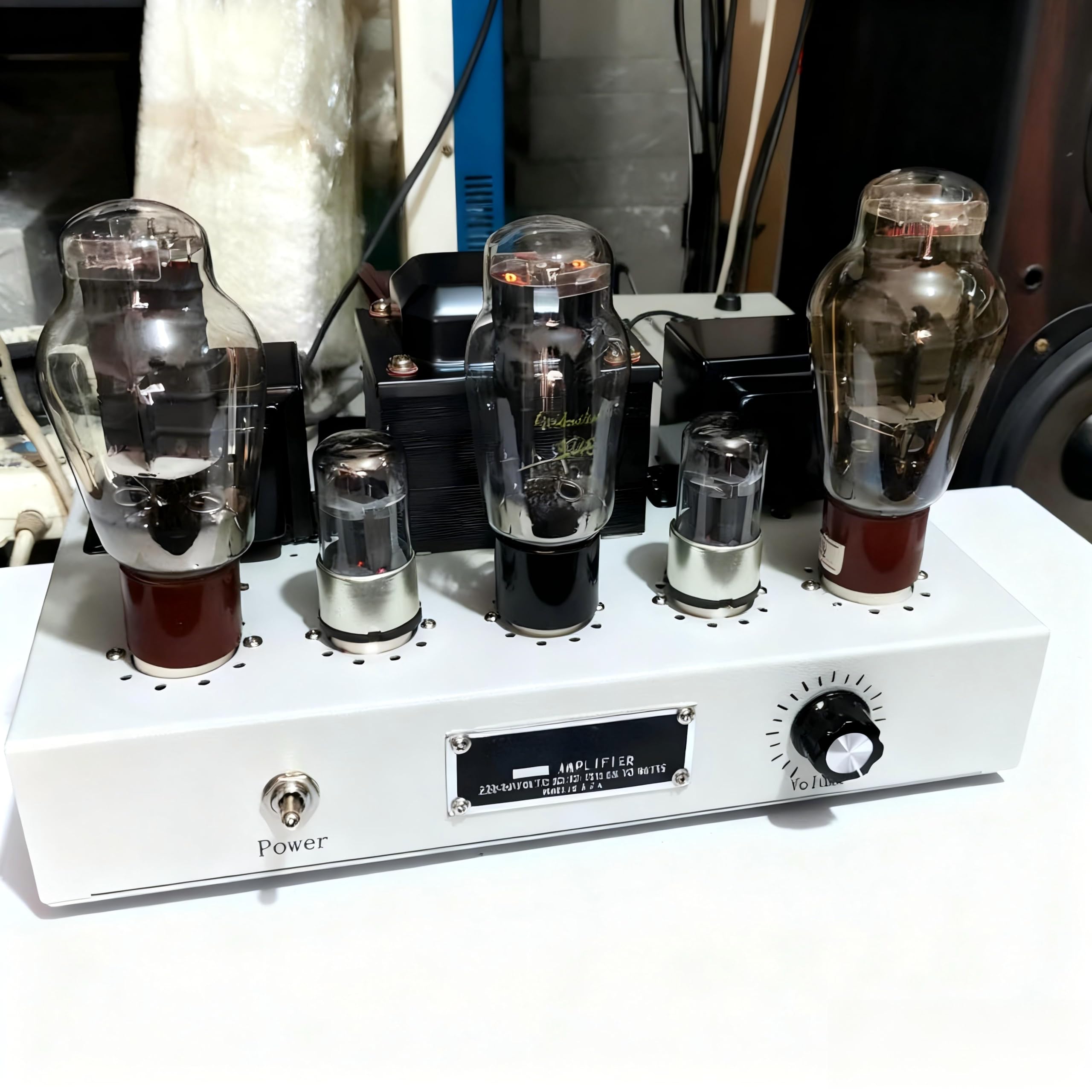 300B Class A Single-Ended Tube Amplifier, Pure Handmade Point-to-Point Wiring, 8W x 2 Hi-Fi Power Amp, 6SN7 & 5U4G Tubes, Warm & Mellow Sound (with Tubes)