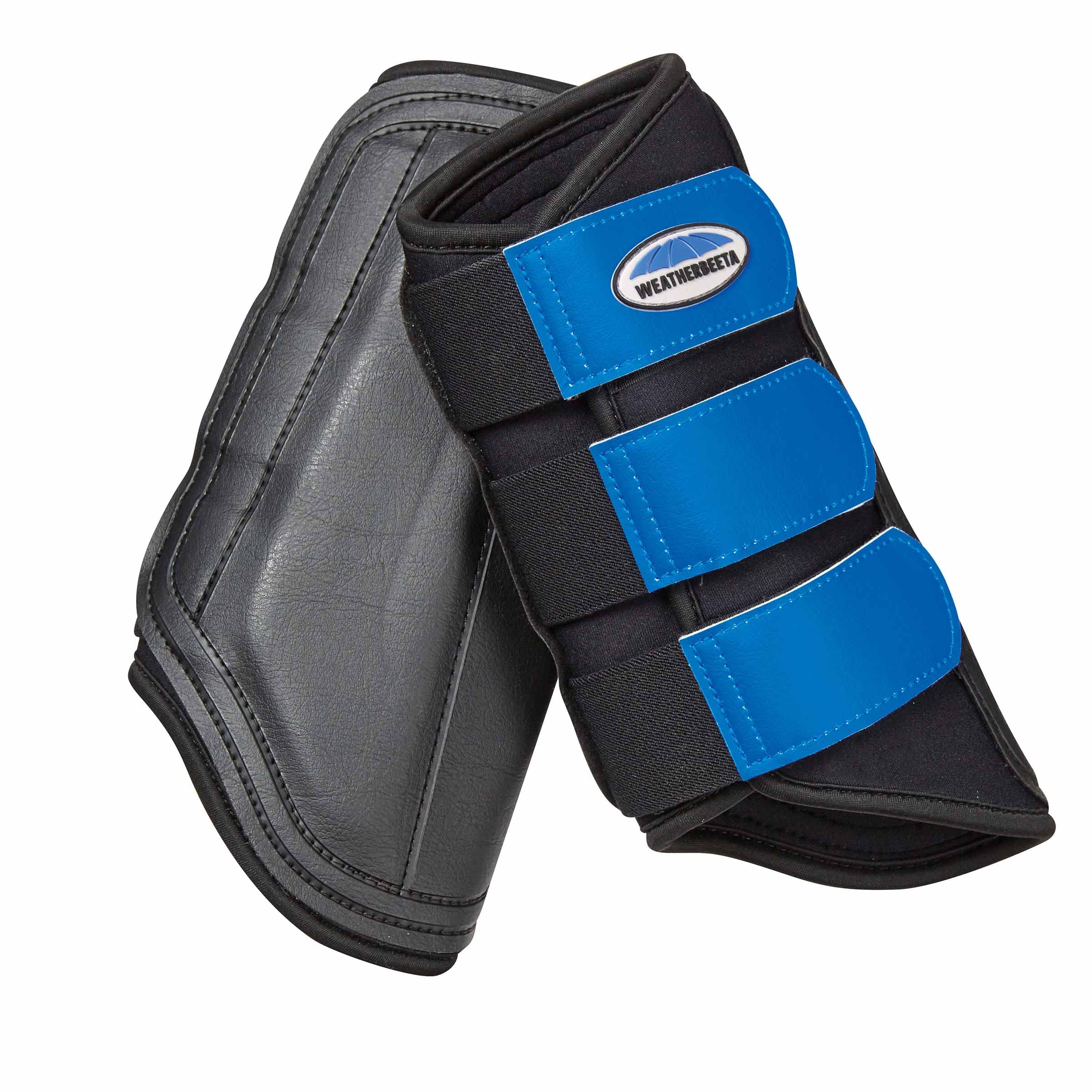 WeatherBeeta Single Lock Brushing Boots, Black/Royal Blue, Warmblood