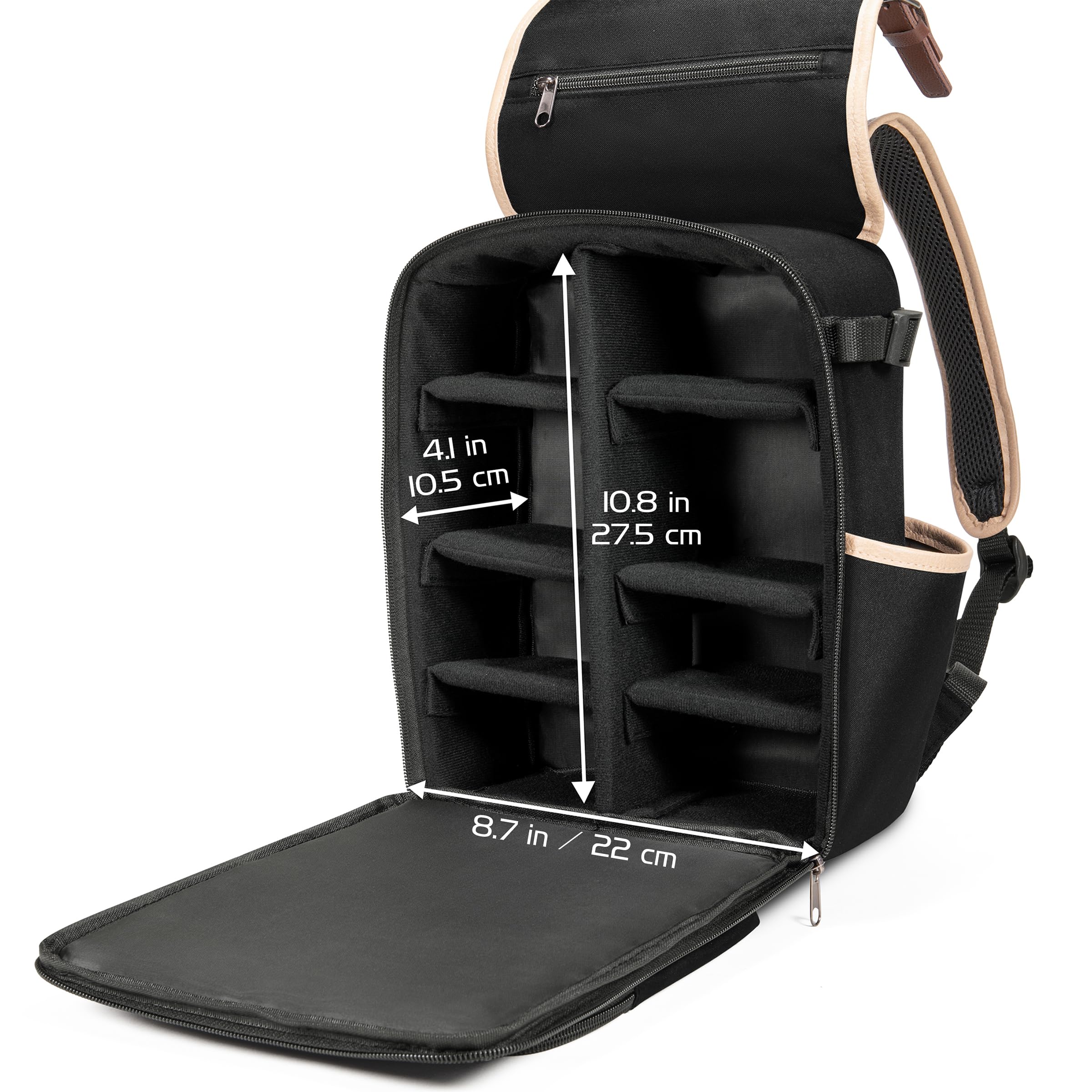 ENHANCE Designer Edition Kompakter MTG-Rucksack mit anpassbarem Innenraum für Magic: The Gathering, Lorcana & mehr - Zubehörfach für Würfelbeutel, Boosterpacks, Tag Tracker, Playmat-Fach (Schwarz)