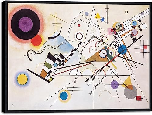 Wieco Art Arte de Pared en Lienzo Enmarcado Wassily Kandinsky Composición VIII Impresión de Pinturas Famosas Impresiones en Lienzo Abstractas para