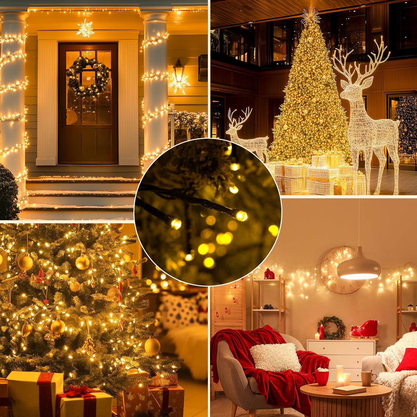 MAGGIFT LED Lichterkette Außen - 20m 1000 LED Cluster Lichterkette Warmweiß mit Stecker/Fernbedienung/8 Modi/Timer/Dimmbar, Wasserdicht Aussen Büschellichterkette für Innen Outdoor Weihnachtsbaum Deko