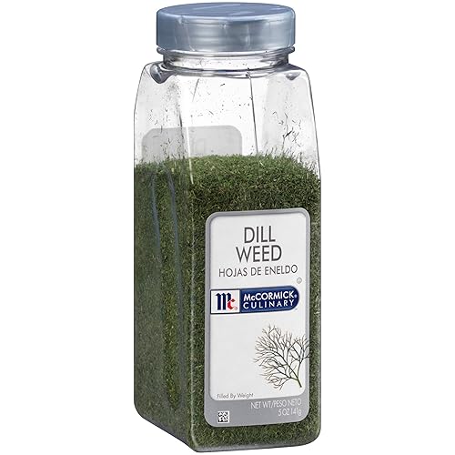 McCormick Culinary Dill Weed 5 onzas un recipiente de 5 onzas de condimento de malezas de eneldo seco para uso en la parte posterior lo mejor en