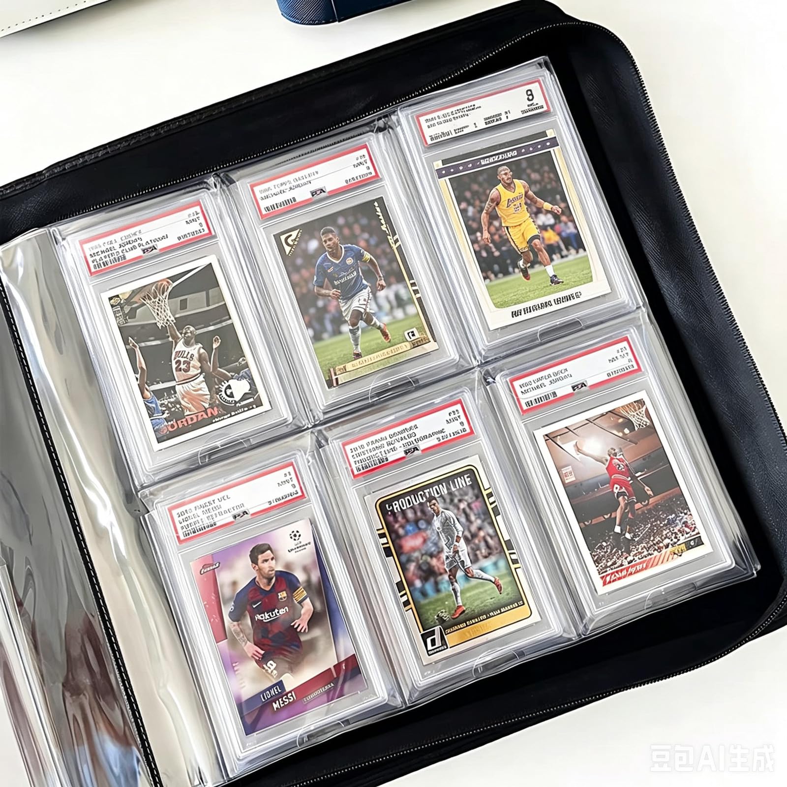 Raccoglitore per carte classificate a 6 tasche, per carte PSA, contiene 60 carte, album di archiviazione per carte collezionabili di alta qualità, resistenti e protettivi, colore nero
