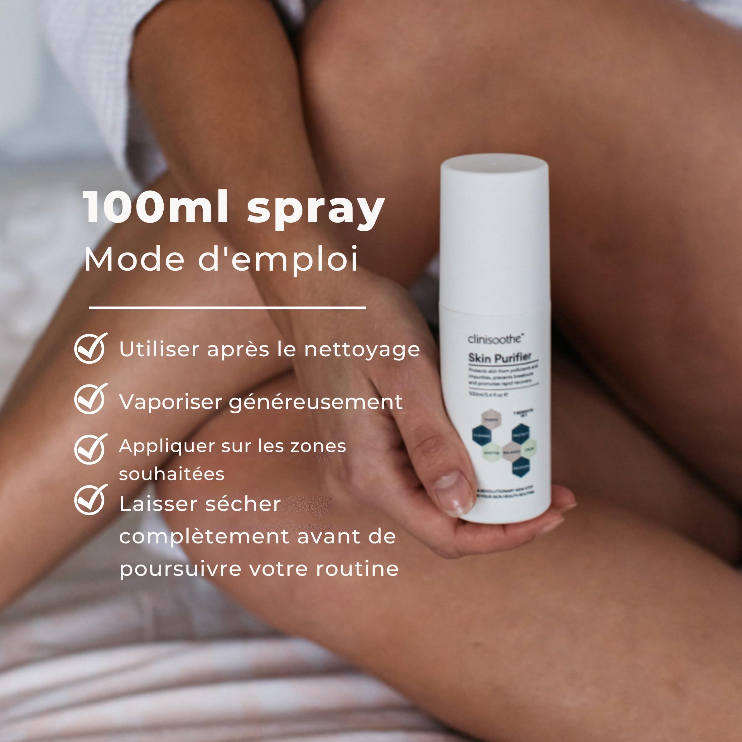 Clinisoothe+ Skin Purifier Acide Hypochloreux en Spray pour le Visage, 100 ml, Aide à Lutter contre les Polluants et les Impuretés, Convient aux Peaux Sensibles et Sujettes aux Imperfections