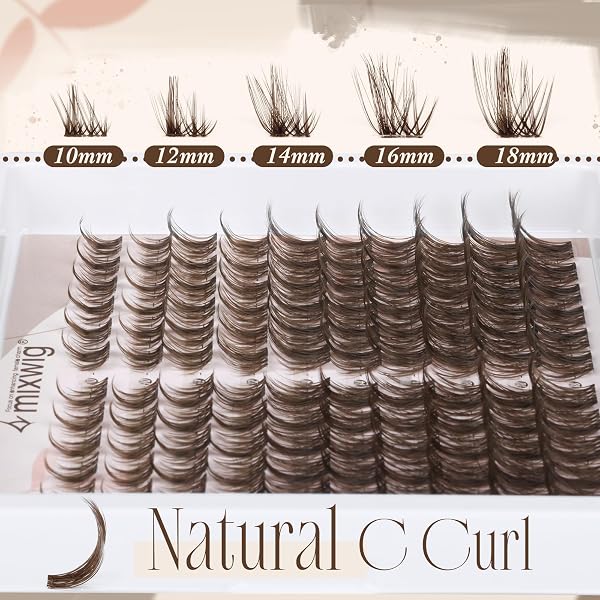 Brown Lash Clusters Kit Fox Eye Extension Kit with Bond and Seal Applicator - 3