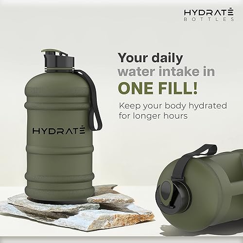 Miniatura 5 de HYDRATE XXL Jug - Botella de agua de 128 onzas, sin BPA, a prueba de fugas, tapa abatible, ideal para el gimnasio, recipiente de agua transparente