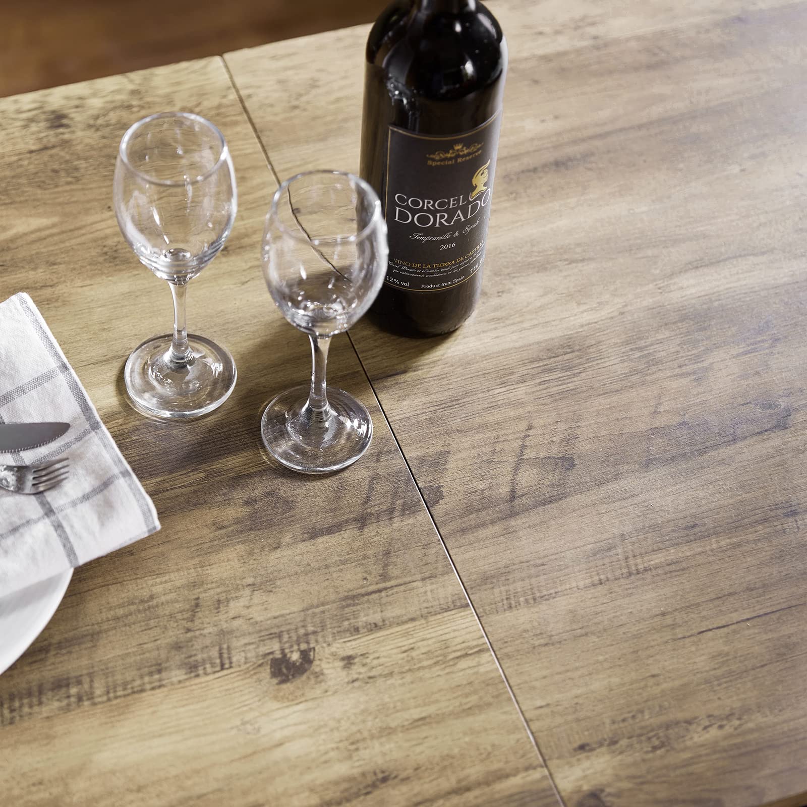 SoBuy Mesa Plegable de Almacenaje con 3 Estantes para Comedor Salón Mesa Auxiliar Escritorio Madera Ahorra Espacio FWT62-N ES