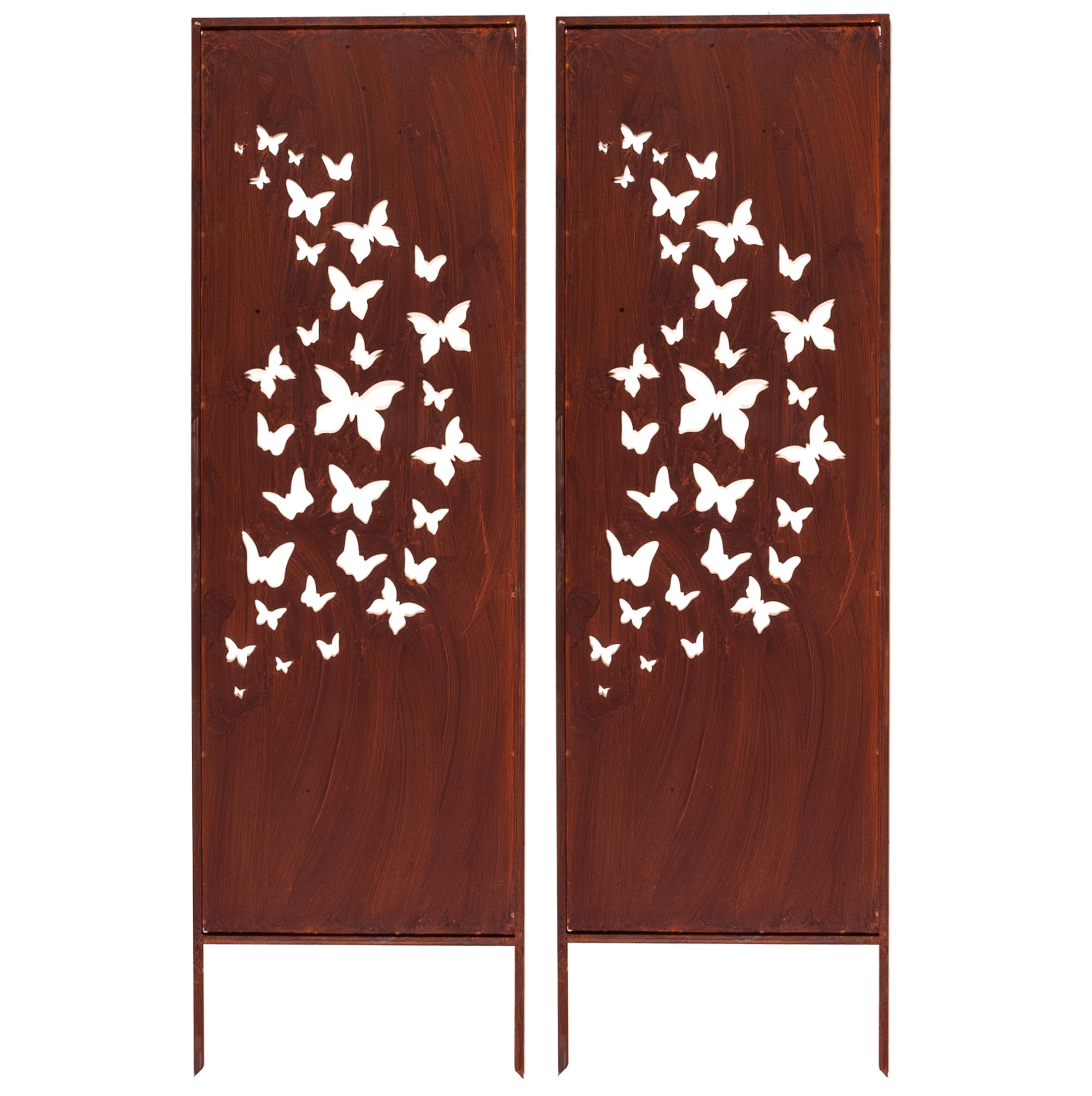 Kapaga - 2x Sichtschutz Metall Rost 160 cm x 50 cm - Edelrost Rostoptik Sichtschutz für Garten