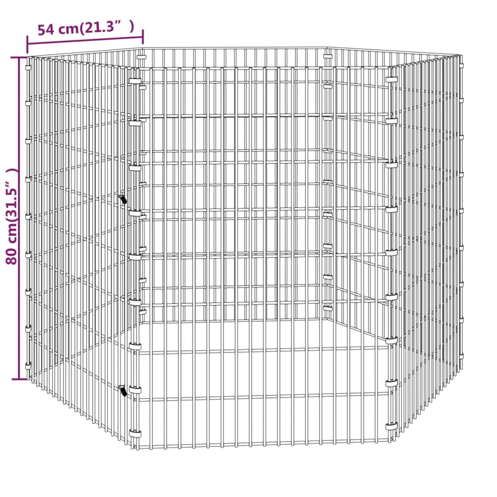 ShGaxin Jaula para Conejos 6 Paneles, Jaula Cobaya, Corralito para Perros, Vallas para Perros, Valla para Mascotas, Recinto para Conejos, Hierro galvanizado 54x80 cm