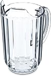 Carlisle FoodService Products Plastic Clear Pitcher, Tall Pitcher for Restaurants, Catering, Kitchens, 48 Ounces, Clear, (Pack of 6)