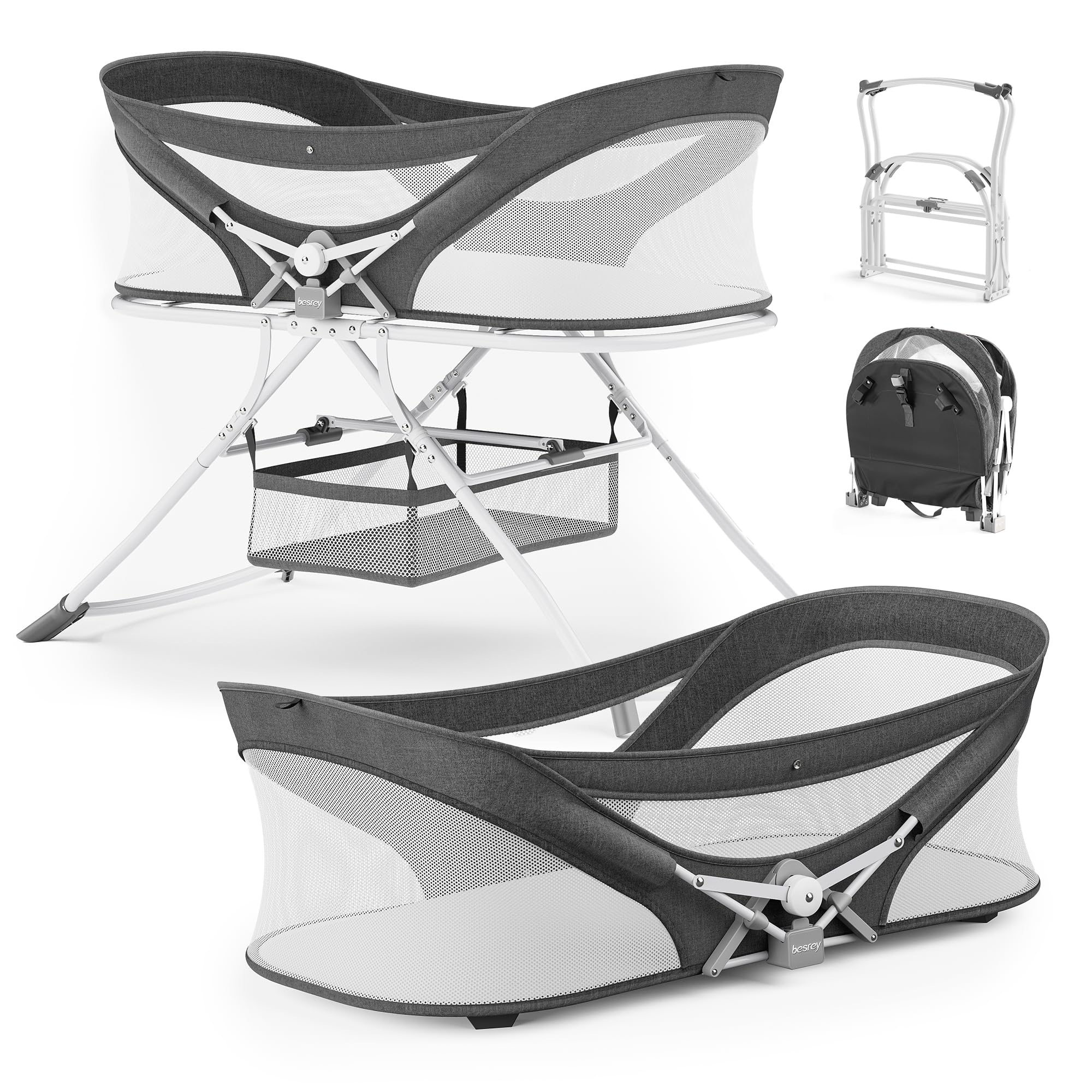 Besrey In Portable Baby Bedside Bassinet Sleeper Newborn