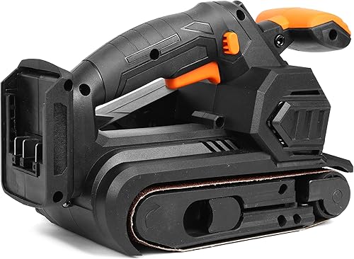 Miniatura 2 de WEN Lijadora de correa inalámbrica, velocidad variable, de mano y portátil (solo herramienta, batería máxima de 20 V no incluida) (20418BT)