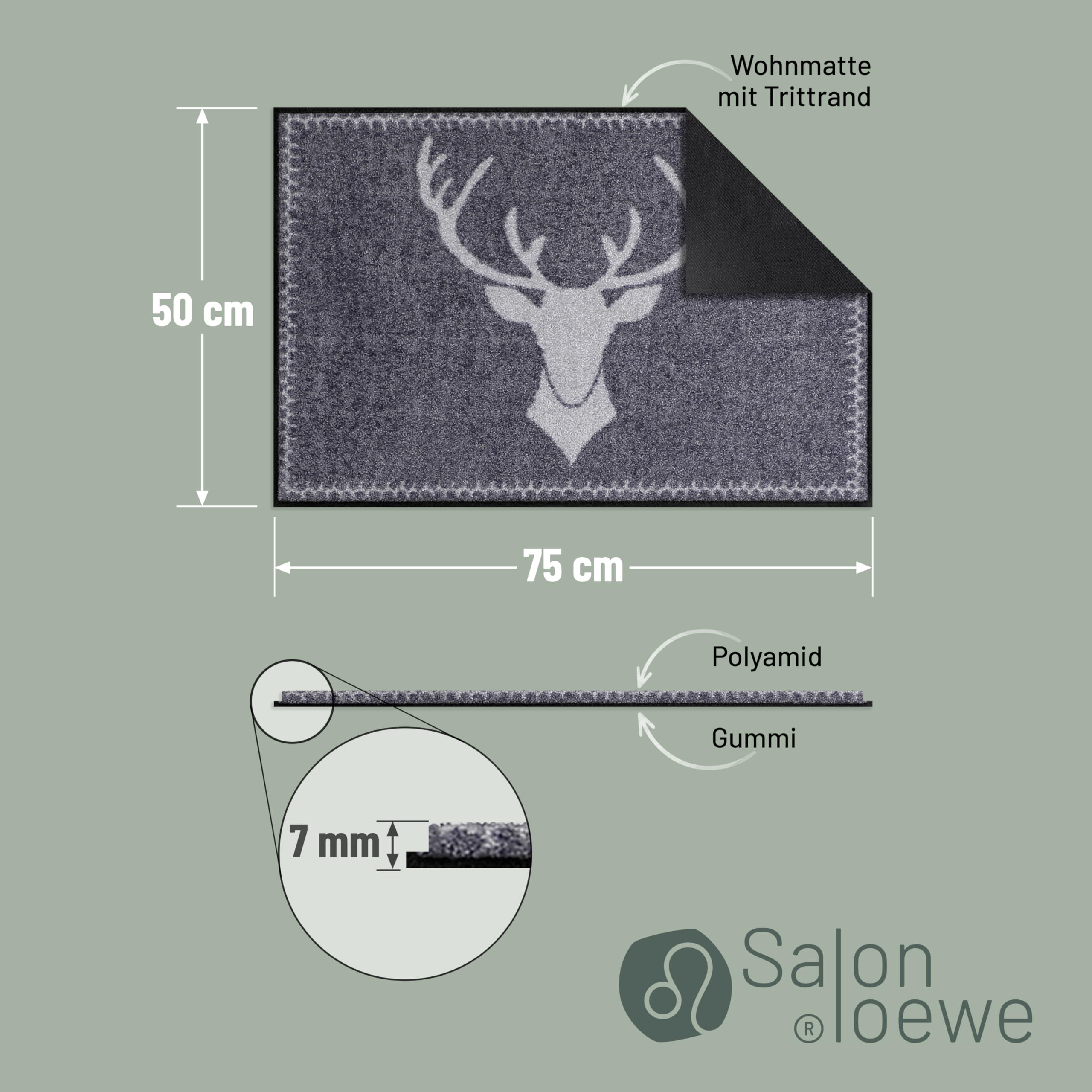 Salonloewe Fussmatte Franz anthrazit I Schmutzfangmatte & Fußabtreter für Innen 50 x 75 cm