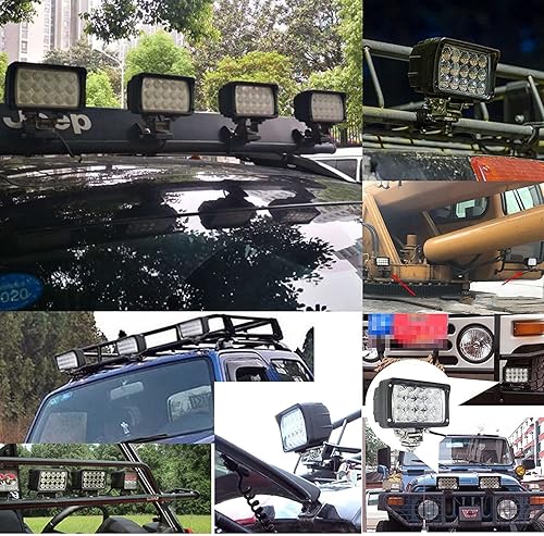 Miniatura 6 de Paquete de 2 barras de luz LED de 6.3 pulgadas y 45 W, luces de trabajo LED de 4500 lm, 12 voltios24 voltios, faros delanteros rectangulares